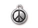 10 - TierraCast Pewter Charm Small Peace Sign Antique Silver Plated