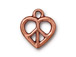 10 - TierraCast Pewter Charm Heart Peace Sign Antique Copper Plated