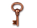 10 - TierraCast Pewter DROP Oval Key, Antique Copper Plated 