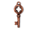 5 - TierraCast Pewter DROP Quatrefoil Key, Antique Copper Plated 
