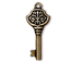 5 - TierraCast Pewter DROP Victorian Key, Oxidized Brass Finish 