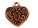 5 - TierraCast Pewter DROP Heart Frame, Antique Copper Plated