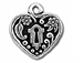 5 - TierraCast Pewter DROP Heart Frame, Antique Silver Plated