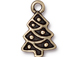 10 - TierraCast Pewter CHARM Christmas Tree, Oxidized Brass Finish