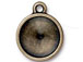 10 - TierraCast Pewter 14mm Rivoli Settings or Holders, Faceted Round Frame Oxidized Brass