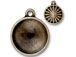 5 - TierraCast Pewter 18mm Rivoli Settings or Holders, Faceted Round Frame Oxidized Brass