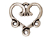 20 - TierraCast Pewter LINK 3 1 Vine Heart , Antique Silver Plated