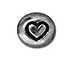 20 - TierraCast Pewter BEAD Symbol Heart Antique Rhodium Plated