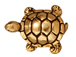 10 - TierraCast Pewter BEAD Turtle , Antique Gold Plated
