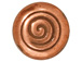 20 - TierraCast Pewter BEAD Sm Round 2 Sided Spiral Disk, Antique Copper Plated