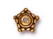 20 - TierraCast Pewter BEAD CAP Star Antique Gold Plated