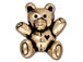 10 - TierraCast Pewter Antique Gold Plated Pewter Bead, Teddy Bear