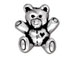 10 - TierraCast Pewter Antique Silver Plated Pewter Bead, Teddy Bear