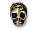 10 - TierraCast Pewter BEAD Rose Skull Large Hole Oxidized Brass