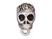 5 - TierraCast Pewter BAIL Skull with Large Hole Antique Silver Plated 