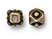 50 - TierraCast Pewter BEAD Faceted Cube Oxidized Brass 