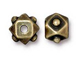 10 - TierraCast Pewter BEAD Faceted Cube Oxidized Brass 