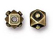 20 - TierraCast Pewter BEAD Faceted Cube Oxidized Brass