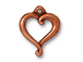 10 - TierraCast Pewter CHARM Jubilee Heart, Antique Copper Plated
