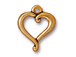 10 - TierraCast Pewter CHARM Jubilee Heart, Antique Gold Plated