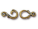 10 - TierraCast Pewter Vine Hook & Eye Clasp Set Oxidized Brass