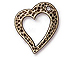10 - TierraCast Pewter Floating Heart Charm Oxidized Brass Plated