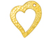 10 - TierraCast Pewter Floating Heart Charm Bright Gold Plated