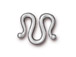 10 - TierraCast Classic M Hook Clasp Pewter Bright Rhodium Plated