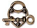5 - TierraCast Pewter CLASP SET Lock & Key Oxidized Brass