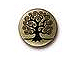 10 - TierraCast Pewter Button, Tree Of Life Oxidized Brass