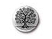 10 - TierraCast Pewter Button, Tree Of Life Antique Silver Plated