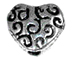 Pewter Heart Shape Bead 