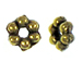 Pewter Daisy Bead - Antique Gold Plated