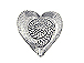Antique Silver Plated Heart Pewter Bead
