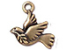 10 - Tierracast Oxidized Brass Peace Dove Pewter Charm