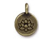 10 - TierraCast Oxidized Brass Round Lotus Flower Charm