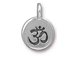 10 - TierraCast Antique Silver Round Ohm Om Coin Charm