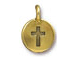 10 - TierraCast Antique Gold Round Cross  Charm