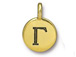 TierraCast Pewter Alphabet Charm Antique Gold Plated -  Gamma