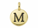 TierraCast Pewter Alphabet Charm Antique Gold Plated -  M