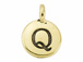 TierraCast Pewter Alphabet Charm Antique Gold Plated -  Q