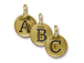  Pewter Alphabet Charm Antique Gold Plated -  Starter Set of 100 Beads