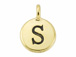 TierraCast Pewter Alphabet Charm Antique Gold Plated -  S
