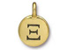 TierraCast Pewter Alphabet Charm Antique Gold Plated -  Xi