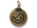 10 - TierraCast Oxidized Brass Fat Bird Charm