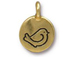 10 - TierraCast Antique Gold Fat Bird Charm