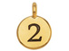 TierraCast Pewter Number Charm Antique gold Plated - 2