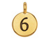 TierraCast Pewter Number Charm Antique gold Plated - 6