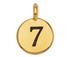 TierraCast Pewter Number Charm Antique gold Plated - 7