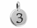 TierraCast Pewter Number Charm Antique Silver Plated - 3